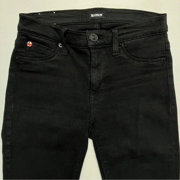 Hudson Jeans Nico Midrise Super Skinny Black Denim Size 24 25 26 - Picture 7 of 11